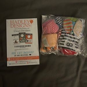 Brand new foot&hand rattles and closet dividers.